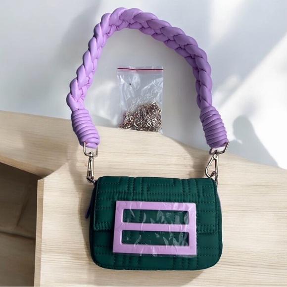 New Small Square buckle bag - Green & Pink - Picture 7 of 9